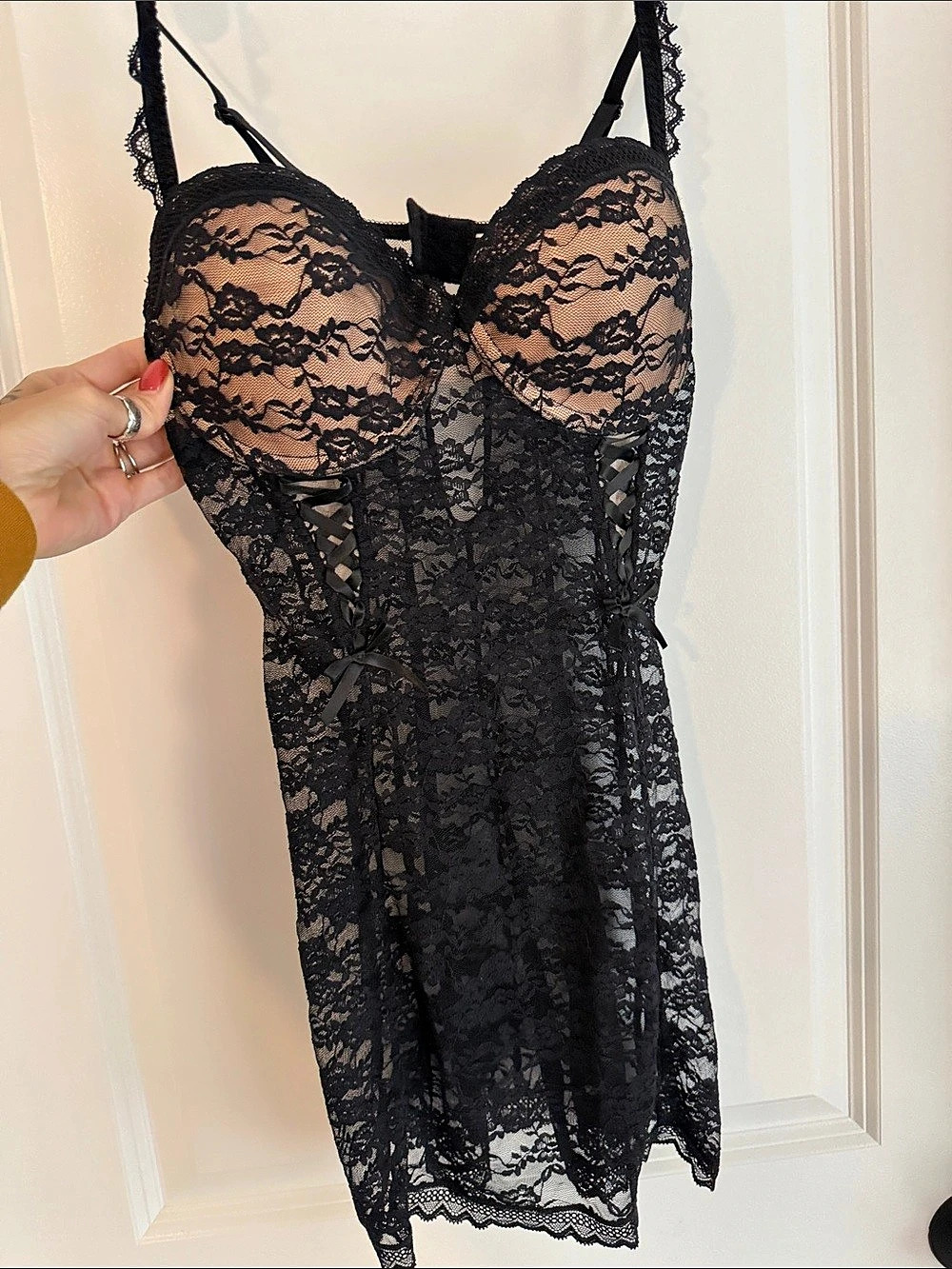 ADORE ME Babydoll Black Lace Chemise